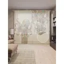 Тюль на шторной ленте Демонические осьминоги 310х265 см рисунок природный цвет коричневый