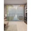 Тюль на шторной ленте Спокойствие на реке посреди леса 310х265 см рисунок природный цвет коричневый