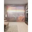 Тюль на шторной ленте Водяной каньон на закате 310х265 см рисунок природный цвет оранжевый