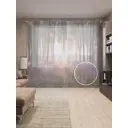 Тюль на шторной ленте Тайная цветочная долина 310х265 см рисунок растительный цвет коричневый