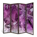 Ширма перегородка для комнаты деревянная "Аметист.Ледяной мир" двухсторонняя с картинкой (абстракция) 4 створки венге 176х185 см 14 кг