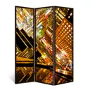 Ширма перегородка для комнаты деревянная "Спайдер-вид" двухсторонняя с картинкой (города) 3 створки венге 176х140 см 11 кг