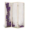 Ширма перегородка для комнаты деревянная "Прованс" двухсторонняя с картинкой (уют) 3 створки кремовый дуб 176х140 см 11 кг