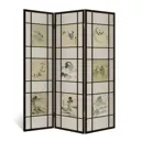 Ширма перегородка для комнаты деревянная "Коллекция Суми-Э" двухсторонняя с картинкой (уют) 3 створки венге 176х140 см 11 кг
