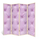 Ширма перегородка для комнаты деревянная "Розовый" двухсторонняя с картинкой (мода и красота) 4 створки кремовый дуб 176х185 см 14 кг