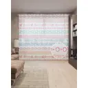 Тюль на шторной ленте Геометрические полосы со стрелами 310х265 см цвет розовый