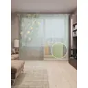 Тюль на шторной ленте Качели у стены 310х265 см рисунок природный цвет зеленый