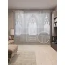 Тюль на шторной ленте Небесный балкон 310х265 см цвет серый