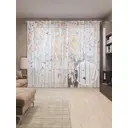 Тюль на шторной ленте Лесной олень 310х265 см цвет оранжевый