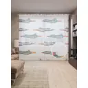 Тюль на шторной ленте Парад истребителей 310х265 см цвет зеленый