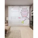 Тюль на шторной ленте Узорчатая сова 310х265 см цвет розовый