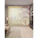 Тюль на шторной ленте Мирное дерево следит за солнцем 310х265 см рисунок растительный цвет желтый