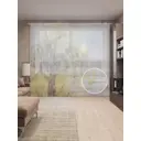 Тюль на шторной ленте Солнце отдыхает на ветках 310х265 см рисунок природный цвет зеленый