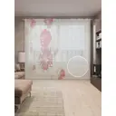 Тюль на шторной ленте Цветочные пятна 310х265 см рисунок растительный цвет красный