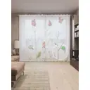 Тюль на шторной ленте Каждый найдет свое место 310х265 см рисунок растительный цвет красный