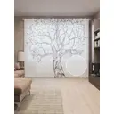 Тюль на шторной ленте Замерзающее дерево 310х265 см рисунок растительный цвет черный