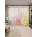 Тюль на шторной ленте Радужные кусты 310х265 см рисунок растительный цвет розовый