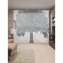 Тюль на шторной ленте Темное дерево 310х265 см рисунок растительный цвет черный