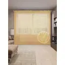 Тюль на шторной ленте Яркий цветочный узор 310х265 см рисунок вензель цвет оранжевый