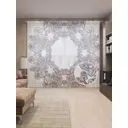 Тюль на шторной ленте "Цветочный узор" 310х265 см рисунок вензель цвет коричневый