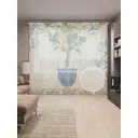 Тюль на шторной ленте Домашние лимоны 310х265 см рисунок растительный цвет желтый