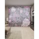 Тюль на шторной ленте Цветочный уголок-2 310х265 см рисунок растительный цвет черный