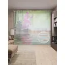 Тюль на шторной ленте Водная релаксация 310х265 см рисунок растительный цвет зеленый