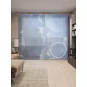 Тюль на шторной ленте Переменчивая ночная погода 310х265 см рисунок природный цвет синий