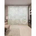 Тюль на шторной ленте Цветочное пространство 310х265 см рисунок растительный цвет желтый