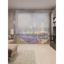 Тюль на шторной ленте Вечер в Лондоне 310х265 см рисунок природный цвет коричневый