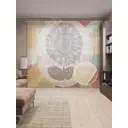 Тюль на шторной ленте Цветочный подарок 310х265 см рисунок растительный цвет кирпичный