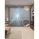 Тюль на шторной ленте Пространственный полет 310х265 см цвет синий