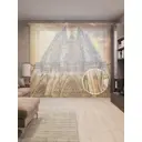 Тюль на шторной ленте Старинный собор 310х265 см цвет коричневый