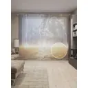 Тюль на шторной ленте Вечеринка молний 310х265 см рисунок природный цвет оранжевый