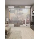 Тюль на шторной ленте Дикий пазл 310х265 см рисунок природный цвет коричневый