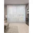 Тюль на шторной ленте Канадские краски 310х265 см рисунок вензель цвет розовый