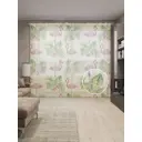 Тюль на шторной ленте Стая фламинго 310х265 см цвет розовый