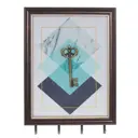 Шкафчик для ключей 22x3x30 см 757810, дерево, металл, цвет разноцветный