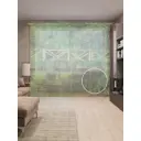 Тюль на шторной ленте JoyArty "Мостовые цветы" 310х265 см цвет зеленый