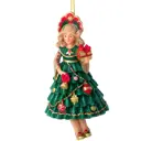 Подвесное украшение Christmas "Снегурочка" 5x10.5x5 см полистоун зеленый/красный