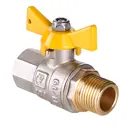 Кран шаровой газовый Valtec Valgas рукоятка бабочка 1/2" внутренняя-наружная резьба