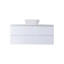 Тумба Orange Otto Ot-100TuGLASS+B08-360W подвесная, с раковиной