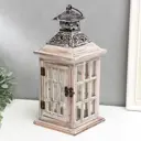 Подсвечник Simaland на 1 свечу "Фонарь - большие окна" состаренный 34x14.5x14.5 см