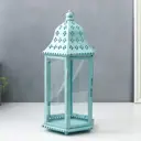 Подсвечник Simaland на 1 свечу "Арабская ночь" голубой с золотой патиной 41x18x21 см