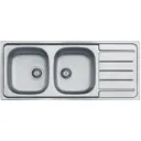 Врезная мойка Alveus LINE 116x50 см глубина 15 см нержавеющая сталь 304 цвет сталь