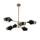 Светильник подвесной LUMINA DECO Romina LDP 6037-6 BK+GD 6 ламп 18 м² цвет черный