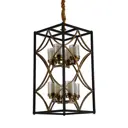 Люстра подвесная LUMINA DECO Quadrato LDP 1223-8 BK+MD 8 ламп 24 м² цвет бронза