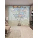 Тюль на шторной ленте Полет на бабочках 310х265 см рисунок природный цвет коричневый