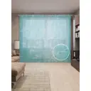 Тюль на шторной ленте Рельефная растительность 310х265 см рисунок растительный цвет бирюзовый