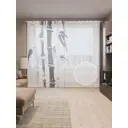 Тюль на шторной ленте Бамбуковые формы 310х265 см рисунок растительный цвет черный